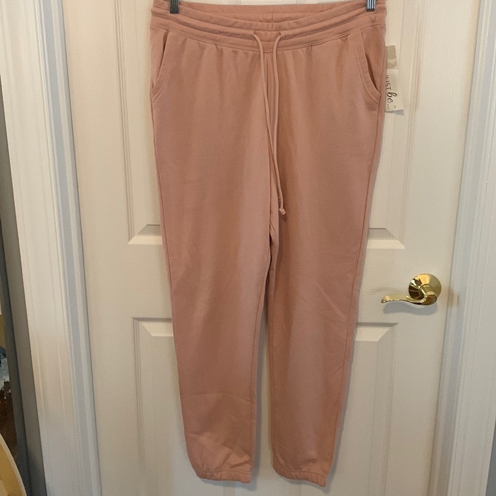 NWT Just be… Fleece Jogger Pants with pockets & tie waist in Misty Rose size 1X